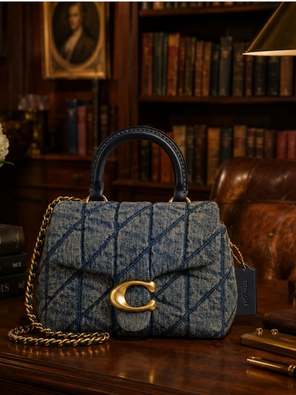Coach Quilted Tabby 26 Dark Indigo Denim Bag NWT Dust Bag Rare